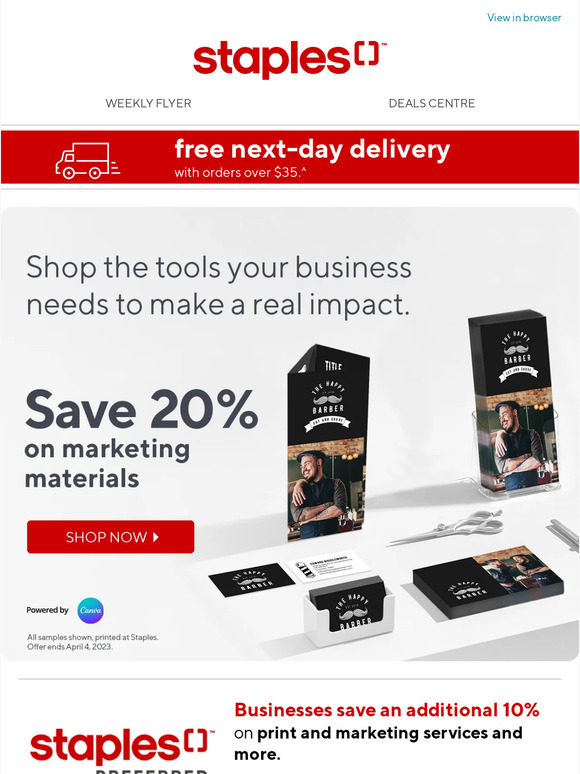 Staples Print & Marketing Save up to 20 and more Milled