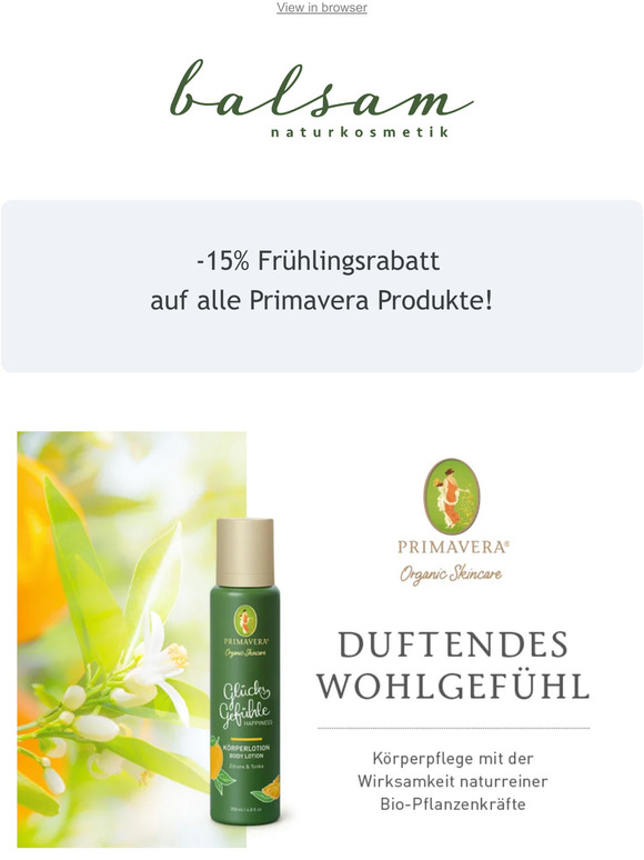 15% Primavera Frühlingsrabatt