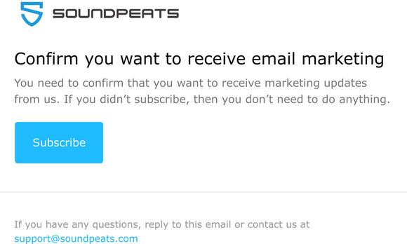 Confirm you want to receive email marketing