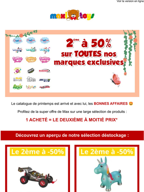 Découvrez la sélection de Max : 2ème jouet à -50% 🧸🤩