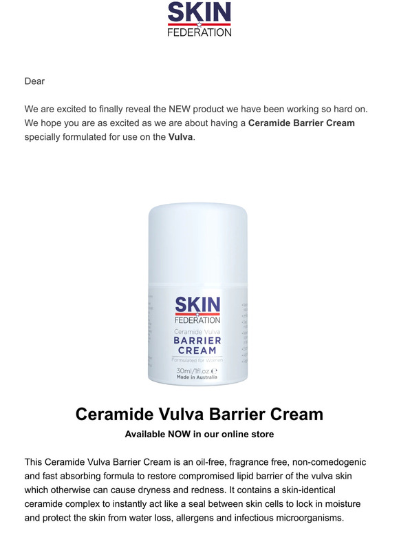NEW Product Alert - Ceramide Barrier Cream