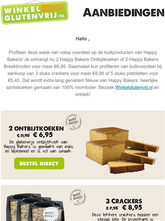 Happy Bakers aanbiedingen bij Winkelglutenvrij.nl!