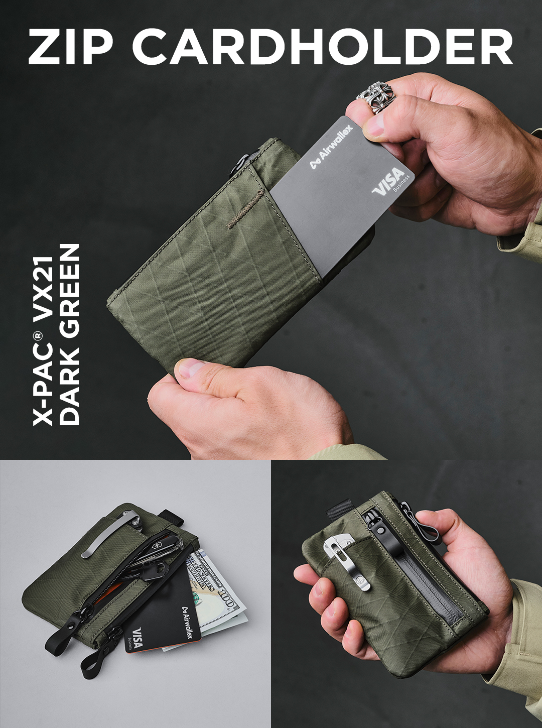 Ark Card Wallet Dark Green X-Pac VX21