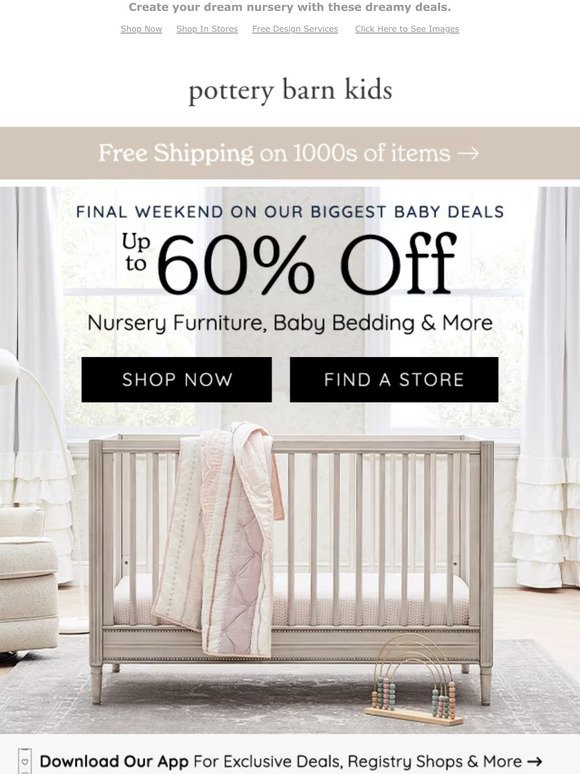 Oh, baby! Up to 60% Off cribs, bedding & more