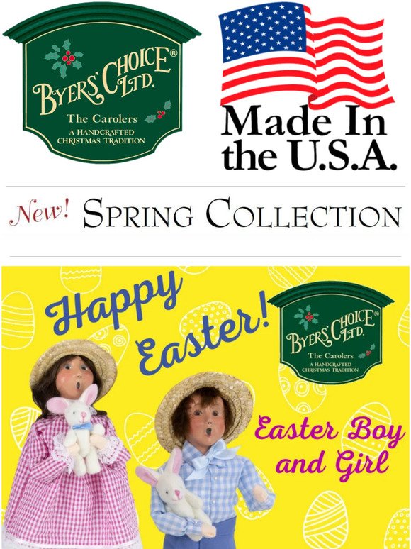 🐰 "Egg"citing News, Byers' Choice Easter Kids are Here!!  ﻿ ﻿  ​