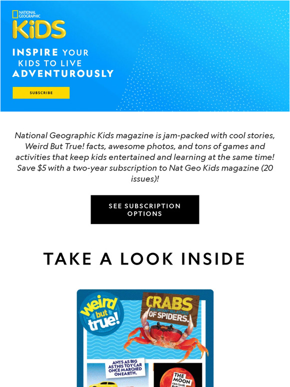 National Geographic: Save $5 now with any two-year subscription to Nat