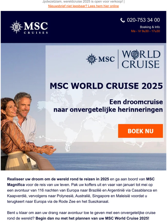 MSC Cruises NL Ontdek de MSC World Cruise 2025 Milled