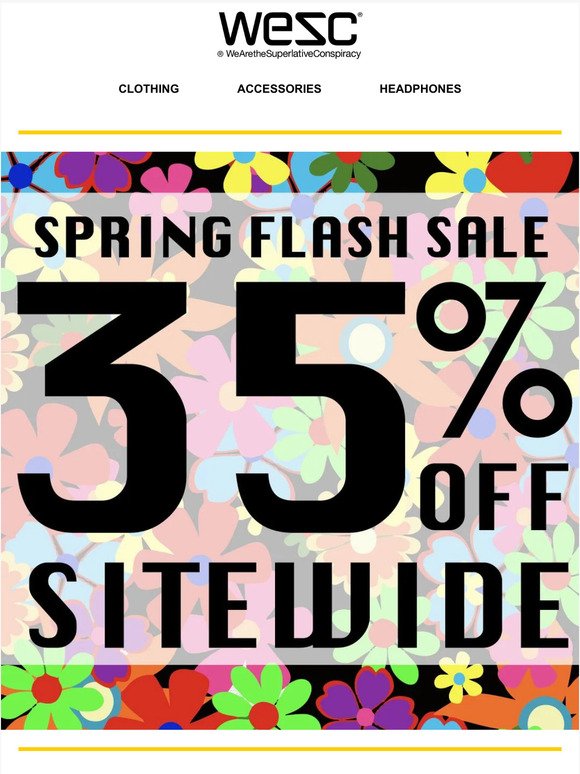 Spring into Style with 35% Off Sitewide at WESC - Limited Time Offer!