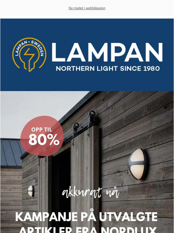 Opptil 80% på Nordlux💡
