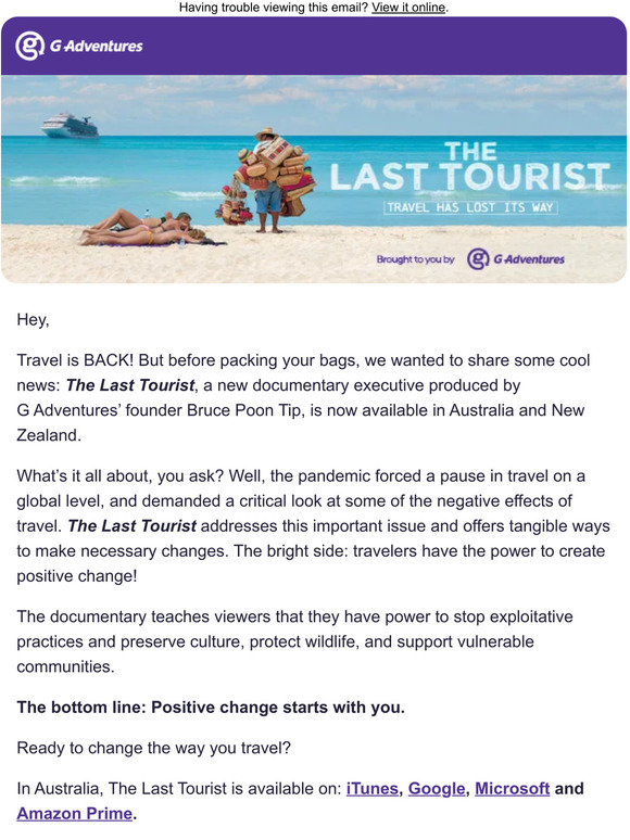 Now Available in Australia & New Zealand - The Last Tourist