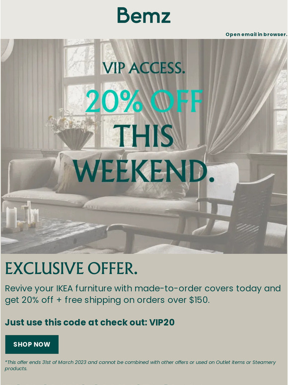 Exclusive VIP offer 💙 20% off this weekend