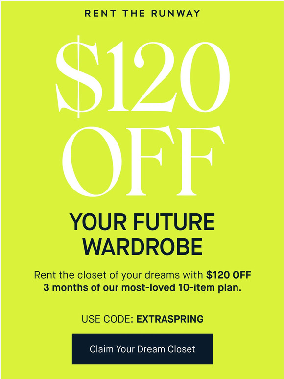 Rent the Runway : —, enjoy $120 off looks for every occasion | Milled