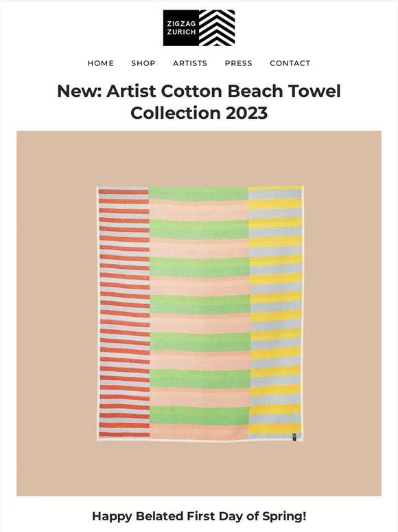 NEW IN: Artist & Designer Cotton Beach Towel Collection 2023 – ZigZagZurich