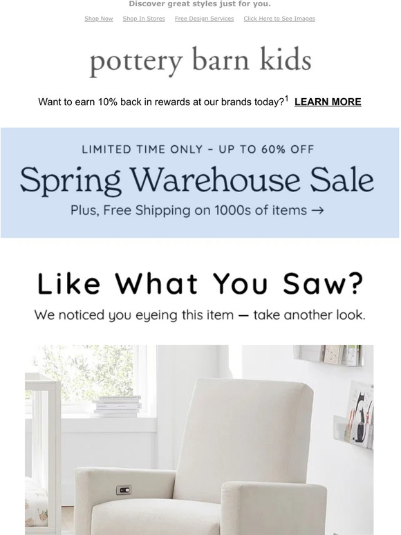 Pottery Barn It's official This Phoenix Manual & Power Swivel Glider