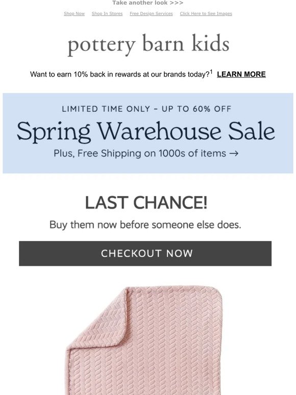 Cart pending: Complete your order (+ The Spring Warehouse Sale is ON!)
