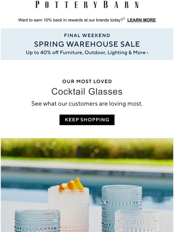 Our top cocktail glasses (Plus, up to 40% off this weekend only.)