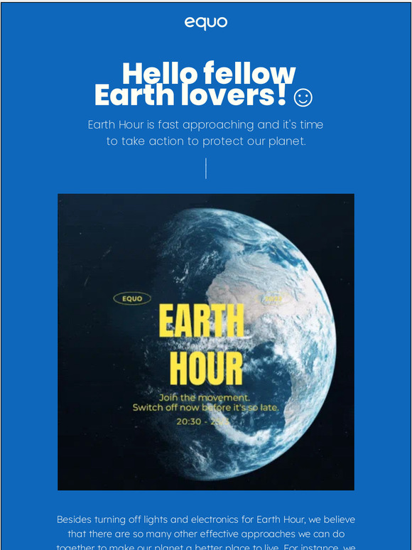 Earth Hour Is Coming - And you know what...