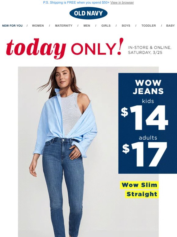 $17 jeans is confirmed for today!