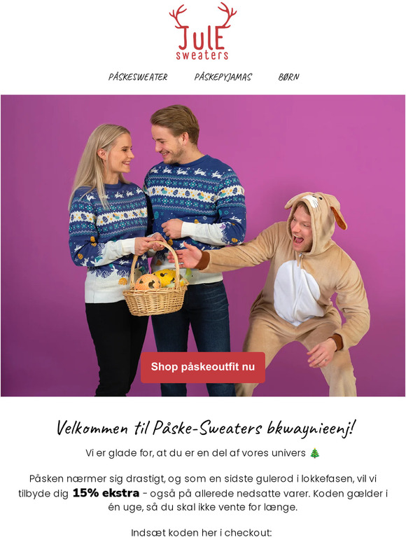 Få 15% ekstra på din ordre 🎁
