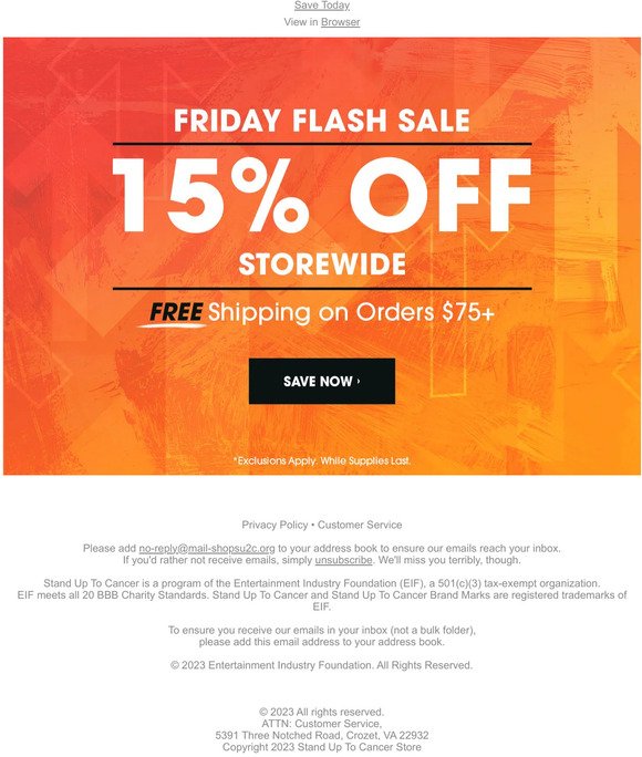 Friday Flash Sale! 15% Off Storewide EXTENDED