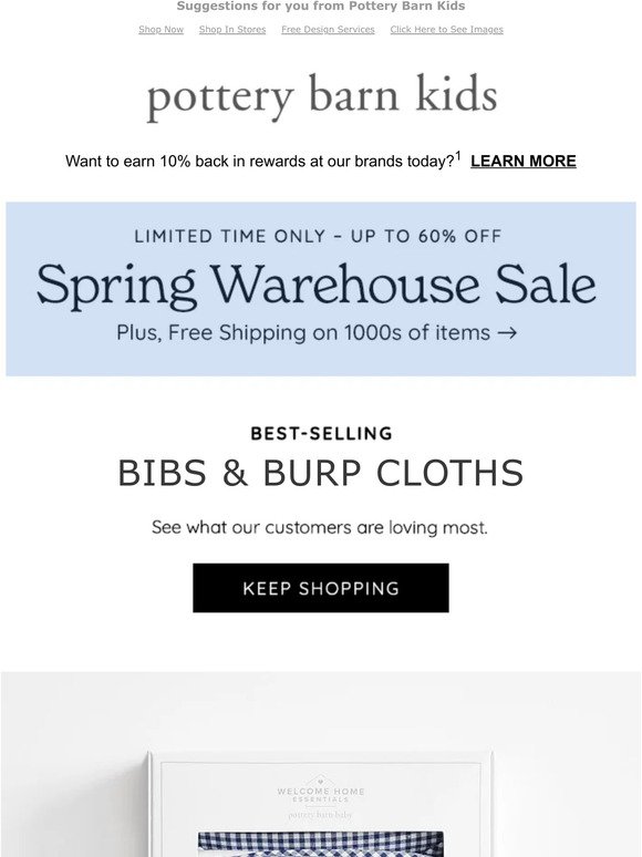 Calling your name: Bibs & Burp Cloths... (+ The Spring Warehouse Sale is ON!)