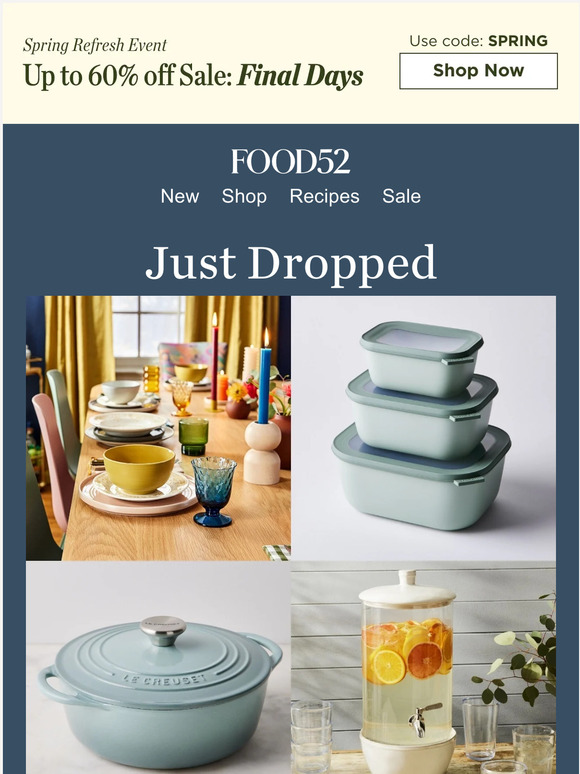 New in! Cookware, glasses, serveware & more.
