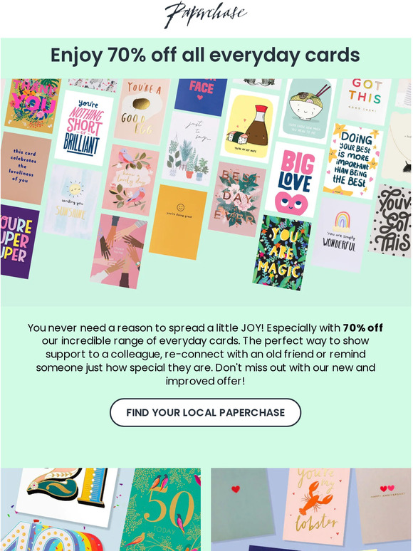 Celebrate the everyday 💌  with 70% off cards