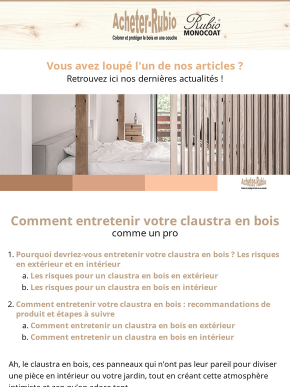 Comment entretenir votre claustra en bois comme un pro