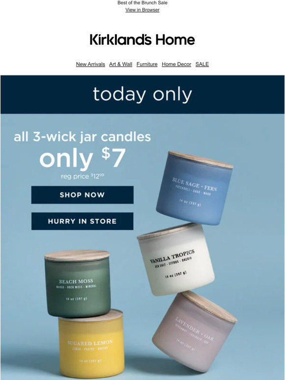 $7 Jar Candles Today Only + Deals Up to 50% OFF!