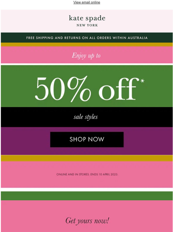 Kate Spade Email Newsletters: Shop Sales, Discounts, and Coupon Codes