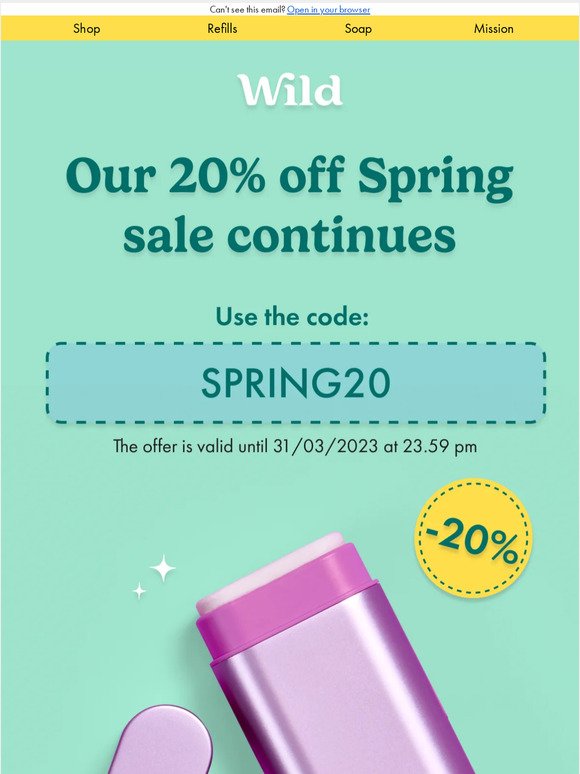 20% off continues: shop our Spring Sale now!