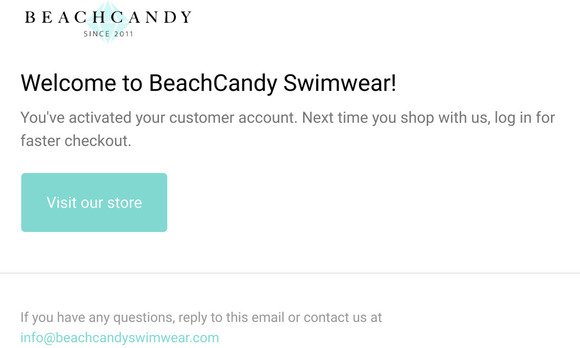 BeachCandy Swim Club Confirmation