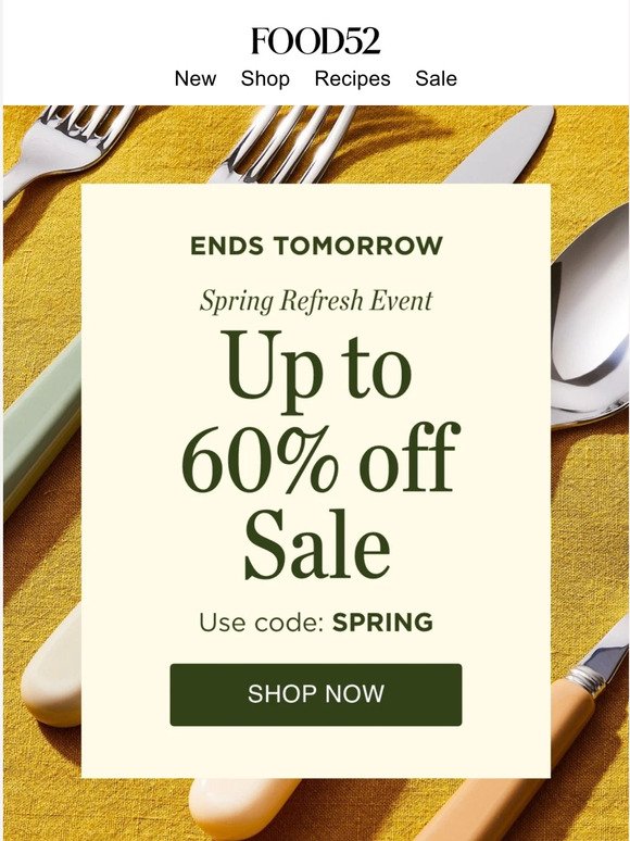Ends tomorrow! Up to 60% off best sellers on sale.
