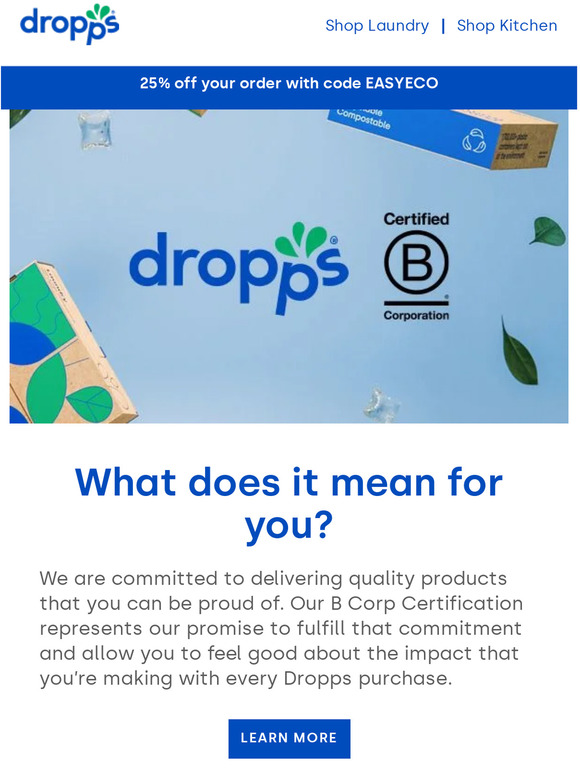 dropps Have you heard the news? Dropps is now a B Corp! Milled