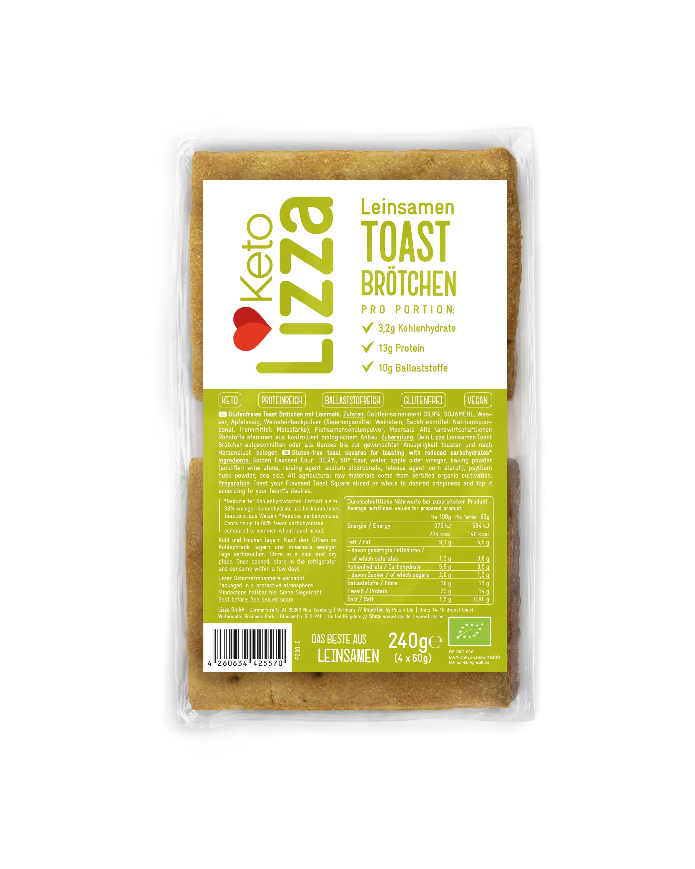 Image of Leinsamen Toast Brötchen