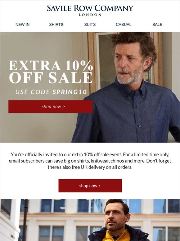 By invitation only: Extra 10% off sale