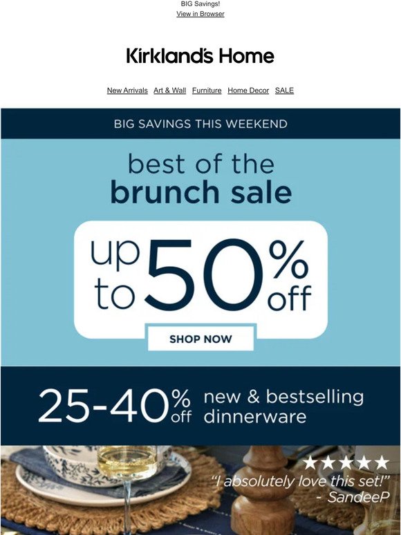 Last Chance to Save with Coupon + 25-40% on Dinnerware!