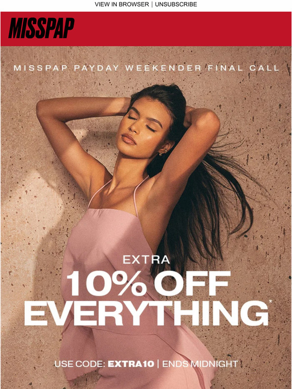 EMAIL EXCLUSIVE: Extra 10% Off!
