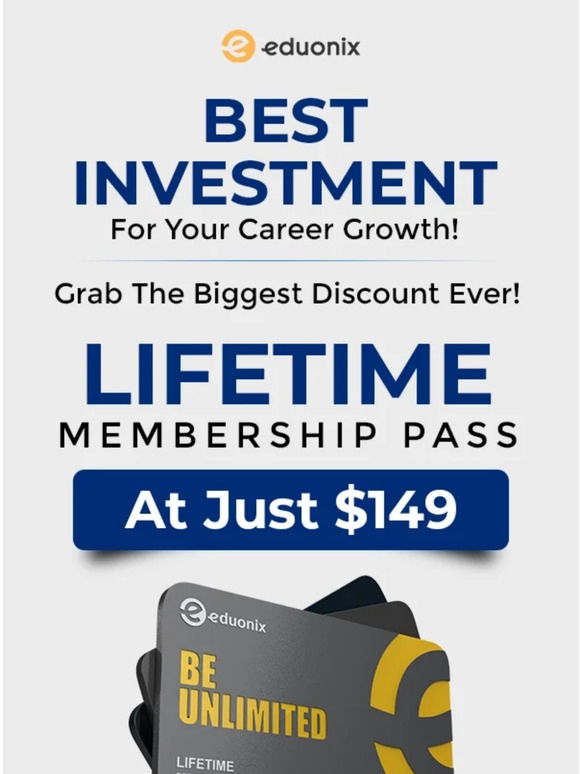 Eduonix [CPS] WW Lifetime Membership Pass The smart choice Milled