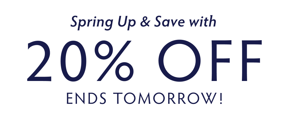 only 48 hours left to get 20% off. Don't wait—it's your last chance for 20% off all orders $75+