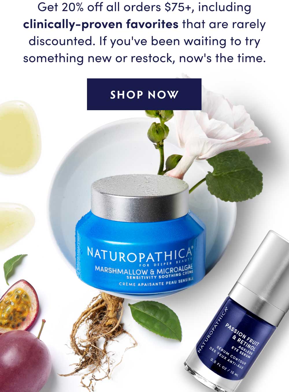 Get 20% off all orders $75+, including clinically-proven favorites that are rarely discounted. If you've been waiting to try something new or restock, now's the time.