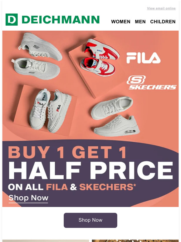 Skechers buy one on sale get one half price