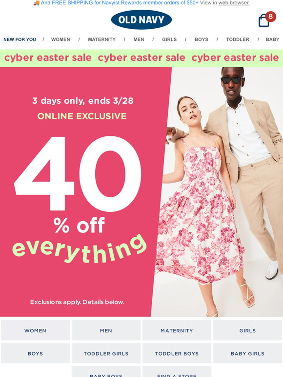 Old Navy You've been granted 10 & under active deals (today only