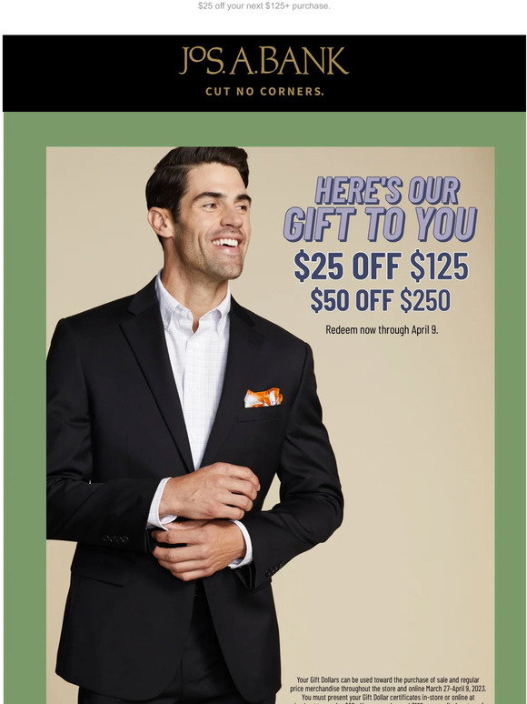 JoS A. Bank: GIFT INSIDE. | Milled
