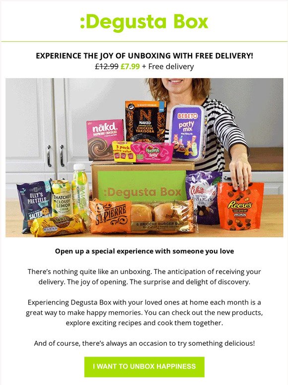 Unbox happiness at home with Degusta Box with free delivery