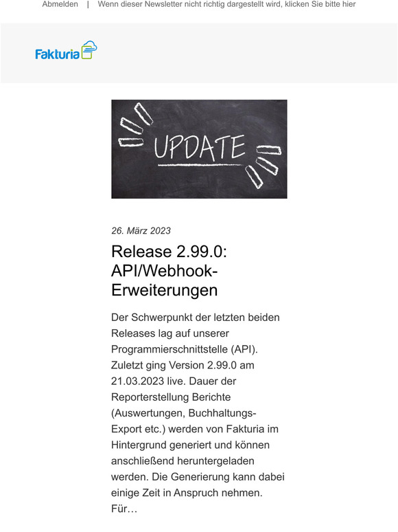 Release 2.99.0: API/Webhook-Erweiterungen