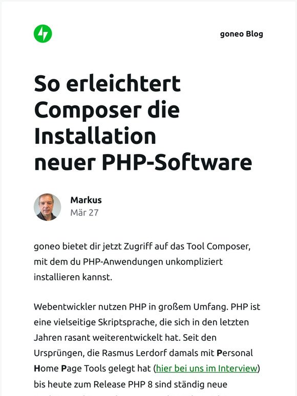 [Neuer Eintrag] So erleichtert Composer die Installation neuer PHP-Software