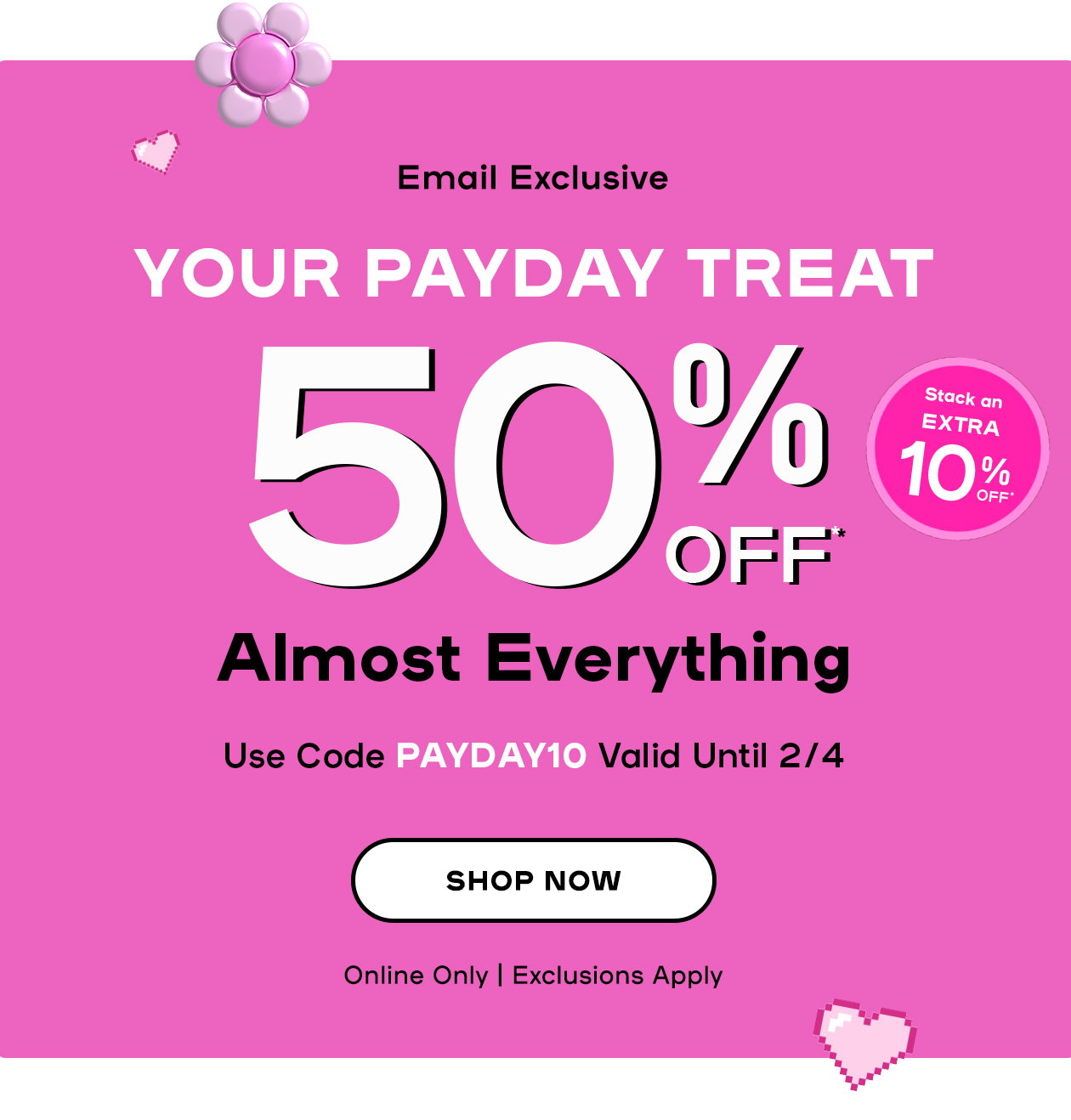 Claire's 50% OFF Sitewide  Extra 20% Off Using Code!