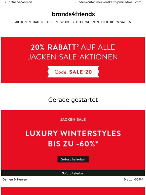 Montags-Knaller! 20% auf unseren Jacken SALE > Luxury Winterjacken bis zu -60%