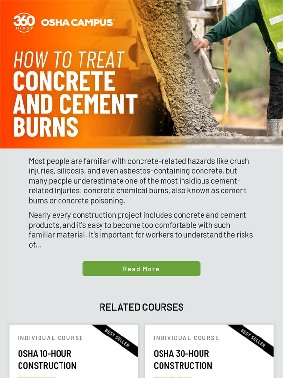 Are you ready to treat concrete and cement burns?🚑